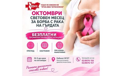 Безплатни прегледи за рак на гърдата в УСБАЛО